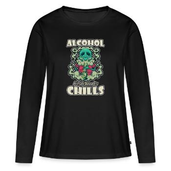 L’alcool tue les frissons du cannabis Fumer de l’herbe Pothead - T-shirt manches longues Premium bio Femme - noir - Devant - Julia (174cm)