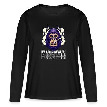 C’est 420 Somewhere Cannabis Weed Smoking THC Ganja - T-shirt manches longues Premium bio Femme - noir - Devant - Julia (174cm)