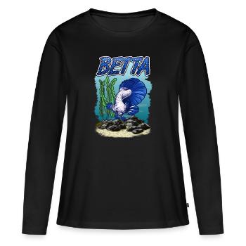 Betta Fish Aquarium pour les pisciculteurs - T-shirt manches longues Premium bio Femme - noir - Devant - Julia (174cm)
