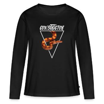 Boa Constrictor Géométrique - T-shirt manches longues Premium bio Femme - noir - Devant - Julia (174cm)