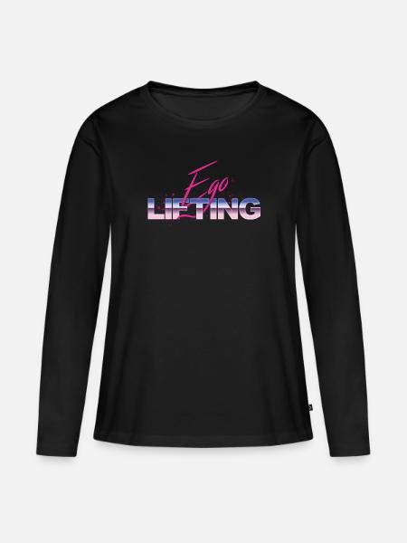 Ego Lifting Lustiges Trainings - Frauen Premium Bio Langarmshirt - Schwarz