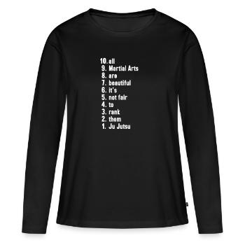 Ju Jutsu Kampfsportler Kampfsport Geschenk - Frauen Premium Bio Langarmshirt - Schwarz - Vorne - Julia (174cm)