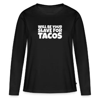 Adulte Humour Ironique Perv Taco Lover Cadeau - T-shirt manches longues Premium bio Femme - noir - Devant - Julia (174cm)