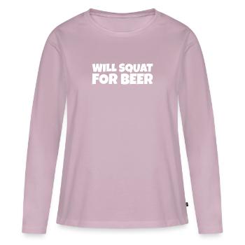 Squatter Fitness Athlete Beer Lover Gift - Frauen Premium Bio Langarmshirt - Altrosa - Vorne - Julia (174cm)