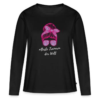 Trainers Gift Best Coach in the World - Women's Premium Organic Long Sleeve Shirt - black - Front - Julia (174cm)