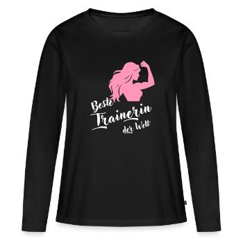 Trainers Gift Best Coach in the World - Women's Premium Organic Long Sleeve Shirt - black - Front - Julia (174cm)