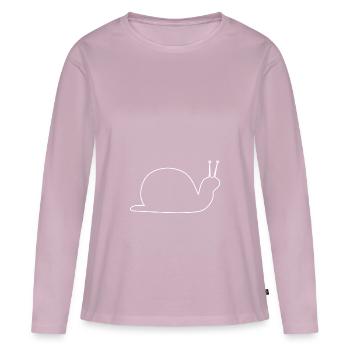 Weiße Schnecke Kontur - Frauen Premium Bio Langarmshirt - Altrosa - Vorne - Julia (174cm)