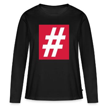 losange hashtag symbole - T-shirt manches longues Premium bio Femme - noir - Devant - Julia (174cm)