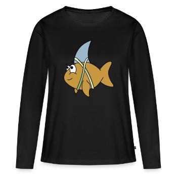 Poissons à ailerons de requin - T-shirt manches longues Premium bio Femme - noir - Devant - Julia (174cm)