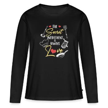 Cuisine Cuisine Chef Cuisine Grill Cadeau - T-shirt manches longues Premium bio Femme - noir - Devant - Julia (174cm)