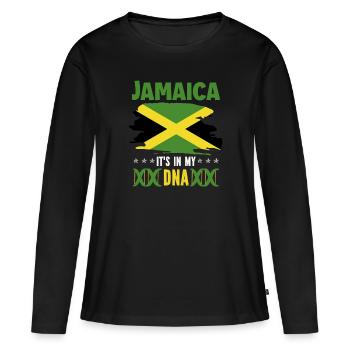 Jamaïque Rasta Rastafari Reggae Jamaïcain - T-shirt manches longues Premium bio Femme - noir - Devant - Julia (174cm)