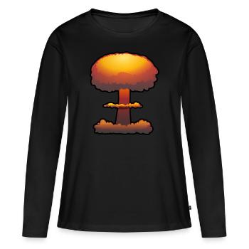Bombe atomique - T-shirt manches longues Premium bio Femme - noir - Devant - Julia (174cm)