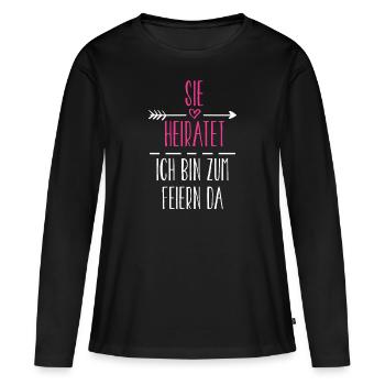 JGA Bride Bridesmaid - Women's Premium Organic Long Sleeve Shirt - black - Front - Julia (174cm)