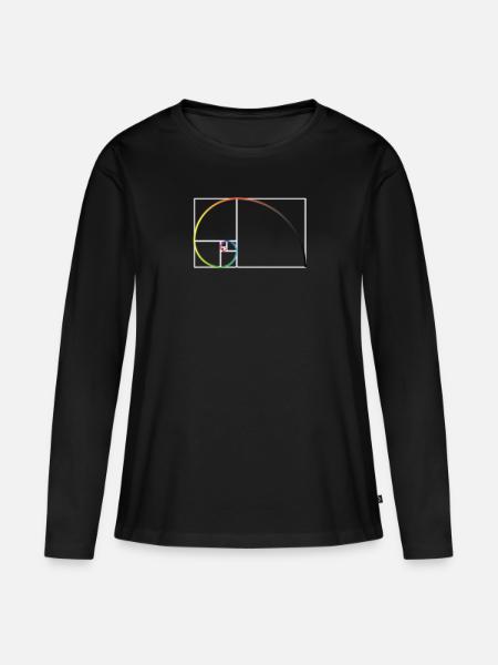 Golden Ratio Farbskala fibonacci Folge - Frauen Premium Bio Langarmshirt - Schwarz