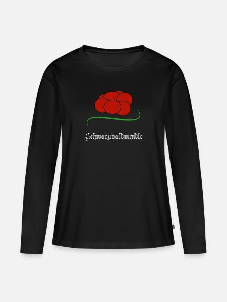 Schwarzwald Traditioneller Bollenhut Geschenk - Frauen Premium Bio Langarmshirt - Schwarz