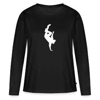 Silhouette de danseur danseur - T-shirt manches longues Premium bio Femme - noir - Devant - Julia (174cm)