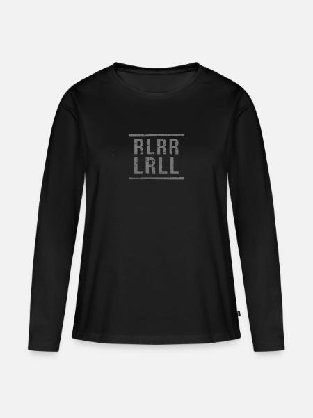 Paradiddle RLRR LRLL Lustiges Schlagzeuger Design - Frauen Premium Bio Langarmshirt - Schwarz