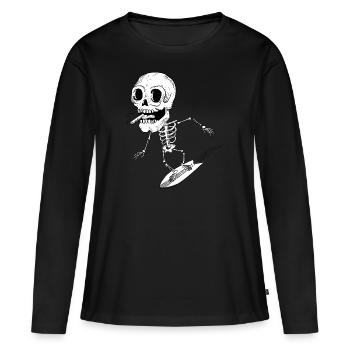 Surfer - T-shirt manches longues Premium bio Femme - noir - Devant - Julia (174cm)