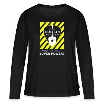 Mélodie instrument de musique - T-shirt manches longues Premium bio Femme - noir - Devant - Julia (174cm)