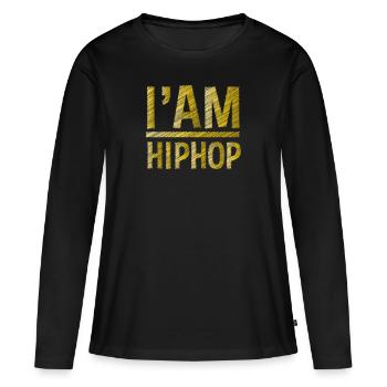 Hip hop hip hop - T-shirt manches longues Premium bio Femme - noir - Devant - Julia (174cm)