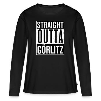 Straight outta Görlitz compton Film Logo Sachsen - Frauen Premium Bio Langarmshirt - Schwarz - Vorne - Julia (174cm)