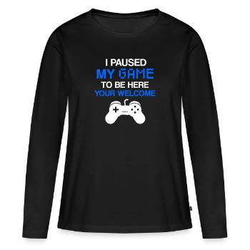 Jeux vidéo sur les jeux vidéo - T-shirt manches longues Premium bio Femme - noir - Devant - Julia (174cm)