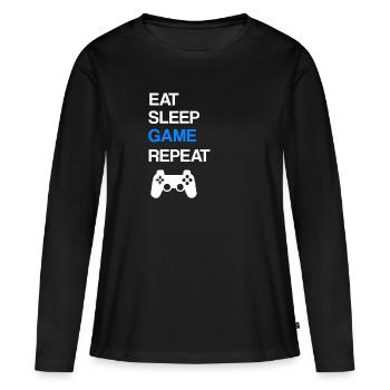 Jeux vidéo sur les jeux vidéo - T-shirt manches longues Premium bio Femme - noir - Devant - Julia (174cm)