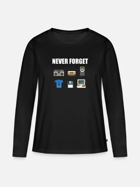 80s 90s 80s 90s - Women's Premium Organic Long Sleeve Shirt - black