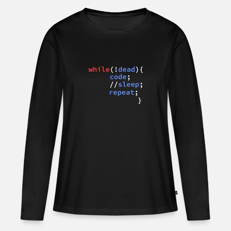 développeur informatique programmeur codeur - T-shirt manches longues Premium bio Femme - noir