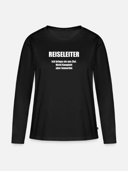 Reiseleiter Tour Guide Arbeit Reisegruppe Motiv - Frauen Premium Bio Langarmshirt - Schwarz