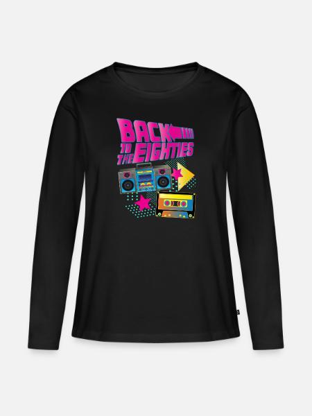 Back to the eighties - 80s 80's 80s - Women's Premium Organic Long Sleeve Shirt - black