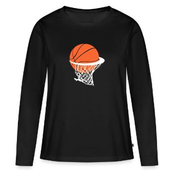 Basket-ball panier - T-shirt manches longues Premium bio Femme - noir - Devant - Julia (174cm)