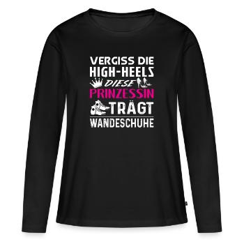 High-Heels Wanderschuhe Prinzessin Geschenkidee - Frauen Premium Bio Langarmshirt - Schwarz - Vorne - Julia (174cm)