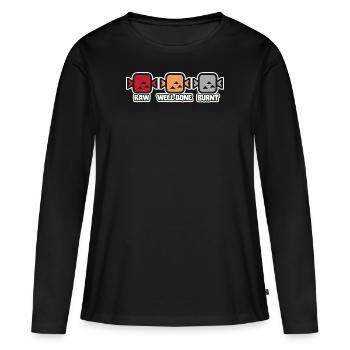 well done burnt - T-shirt manches longues Premium bio Femme - noir - Devant - Julia (174cm)