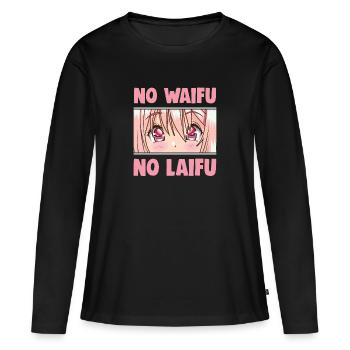 Drôle otaku anime manga gag - T-shirt manches longues Premium bio Femme - noir - Devant - Julia (174cm)