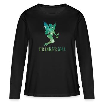 Trinkerbell Lustiges Shirt Damen Partygeschenk - Frauen Premium Bio Langarmshirt - Schwarz - Vorne - Julia (174cm)