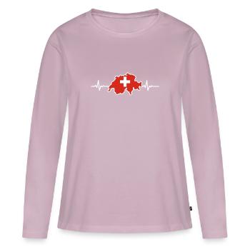 Switzerland map - Women's Premium Organic Long Sleeve Shirt - dusky pink - Front - Julia (174cm)