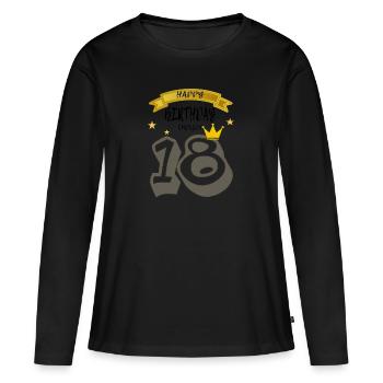 Finally 18 birthday - Women's Premium Organic Long Sleeve Shirt - black - Front - Julia (174cm)