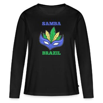 Cadeau Samba Brésil - T-shirt manches longues Premium bio Femme - noir - Devant - Julia (174cm)