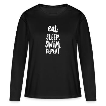 nager - T-shirt manches longues Premium bio Femme - noir - Devant - Julia (174cm)