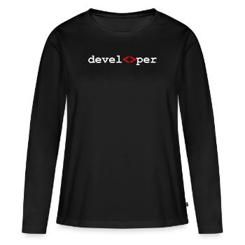 Developer developer programmer - Women's Premium Organic Long Sleeve Shirt - black - Front - Julia (174cm)