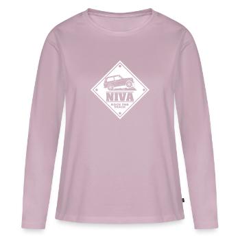 Cadeau tout-terrain Lada Niva SUV - T-shirt manches longues Premium bio Femme - rose poudré - Devant - Julia (174cm)
