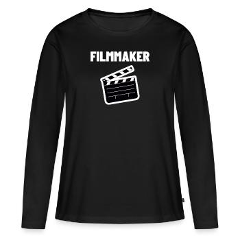 Cinéaste Vidéaste Cinéaste Cinéma TV Cadeau - T-shirt manches longues Premium bio Femme - noir - Devant - Julia (174cm)