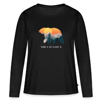 Grève climatique Démo sur le changement climatique Climat - T-shirt manches longues Premium bio Femme - noir - Devant - Julia (174cm)