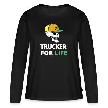 Trucker for life - Women's Premium Organic Long Sleeve Shirt - black - Front - Julia (174cm)