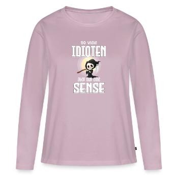 Tant d’idiots, mais une faux - T-shirt manches longues Premium bio Femme - rose poudré - Devant - Julia (174cm)