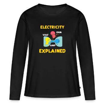 Electricity Explained | für Elektroniker - Frauen Premium Bio Langarmshirt - Schwarz - Vorne - Julia (174cm)