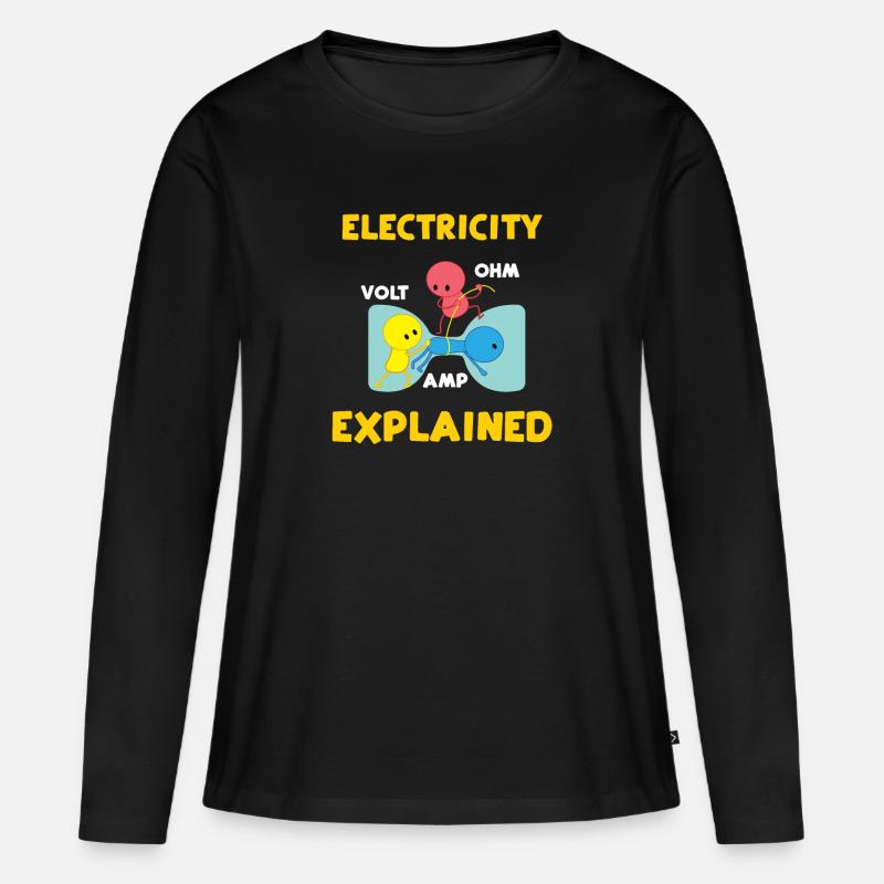 Electricity Explained | for electronics technicians - Women's Premium Organic Long Sleeve Shirt - black