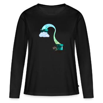 Contraste au-dessus et au-dessous du ciel - T-shirt manches longues Premium bio Femme - noir - Devant - Julia (174cm)