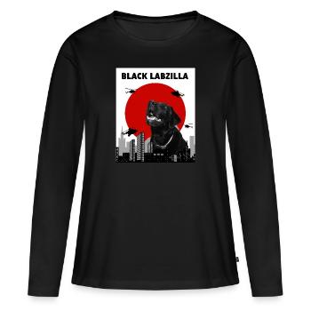 Labrador - Frauen Premium Bio Langarmshirt - Schwarz - Vorne - Julia (174cm)